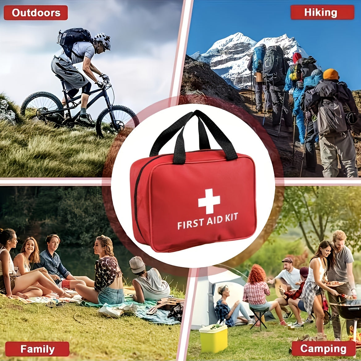 Comprehensive 27pc/173pc First Aid Kit - Compact & Portable Emergency Set for Outdoor Adventures, Camping, Hiking - Essential Safety Supplies Included