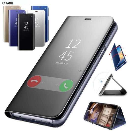 Mirror Flip Case  For Huawei Honor 8x 8c 8s Smart Book Cover  honor 10 lite 10i Leather phone Cases honer 10 light coque Funda