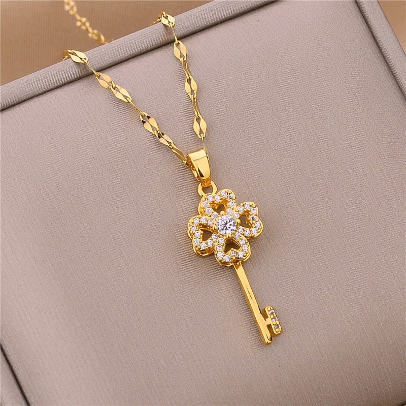 Crystal Stainless Steel Necklaces For Women