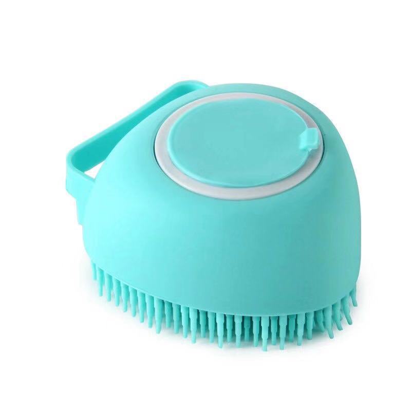 Soft brush with soap dispenser for pets