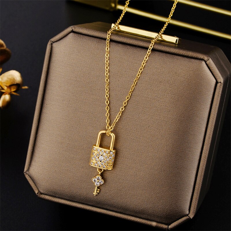 Crystal Stainless Steel Necklaces For Women