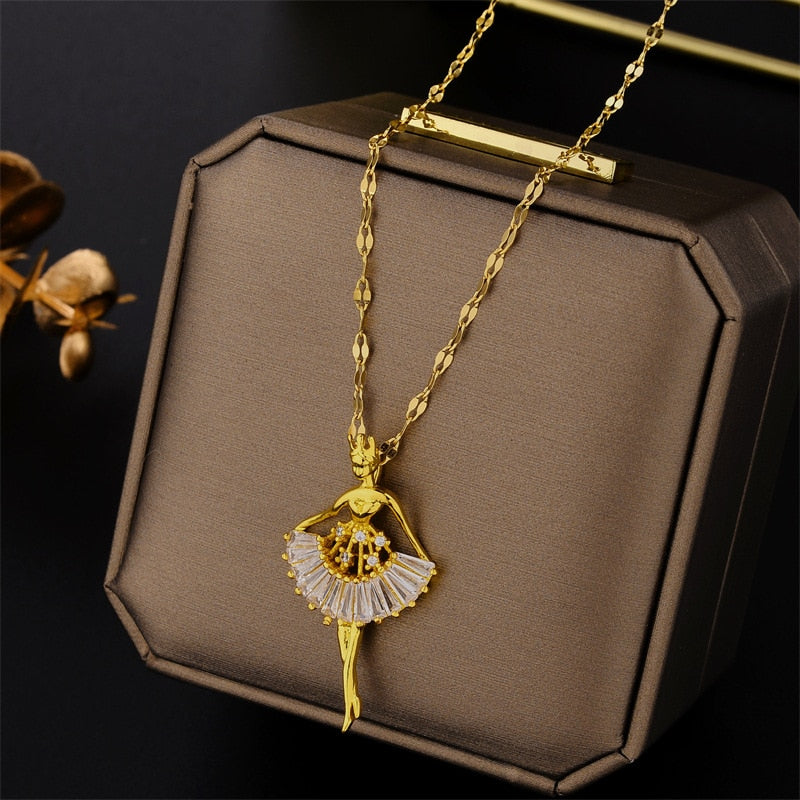 Crystal Stainless Steel Necklaces For Women