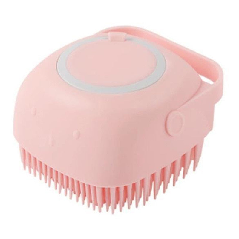 Soft brush with soap dispenser for pets