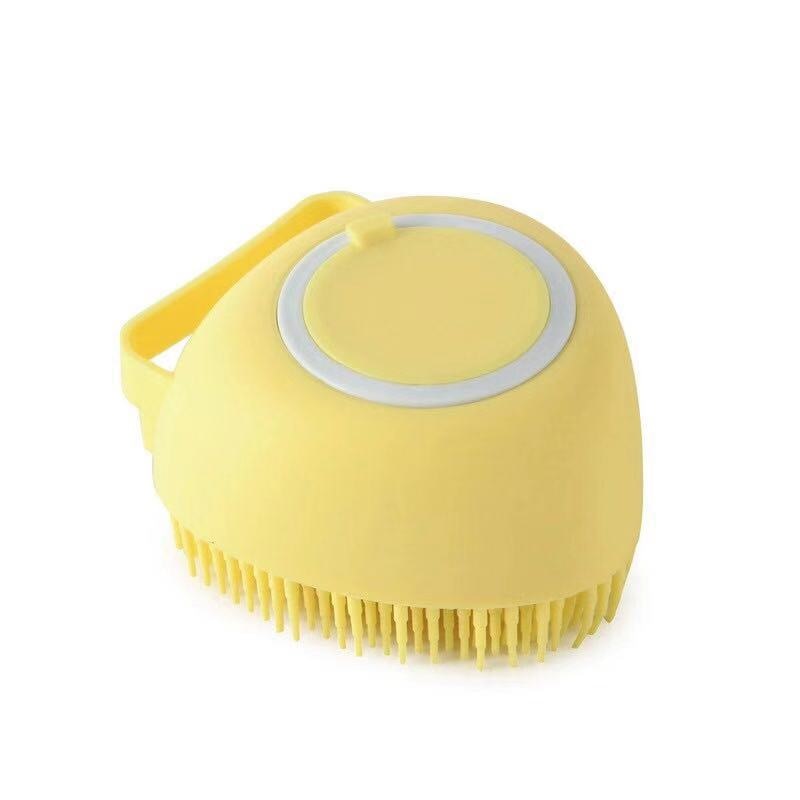 Soft brush with soap dispenser for pets