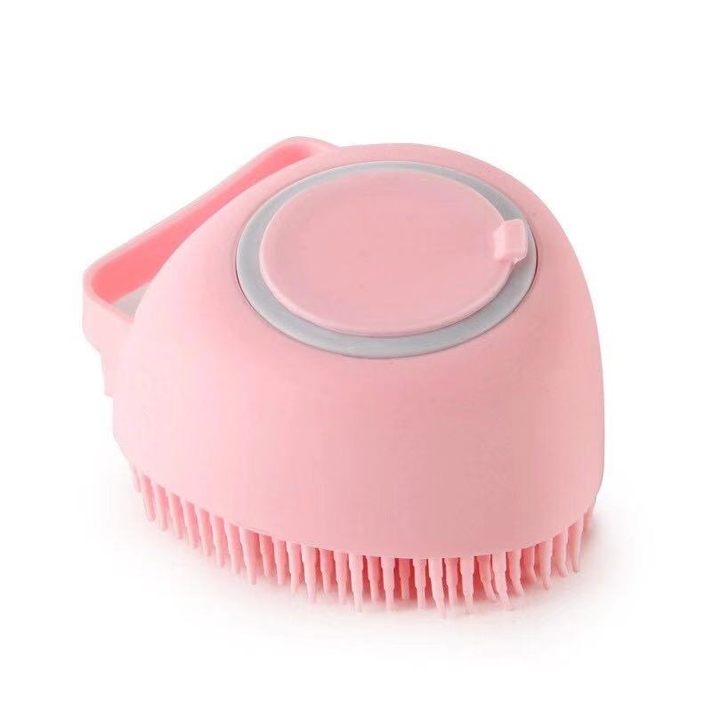 Soft brush with soap dispenser for pets