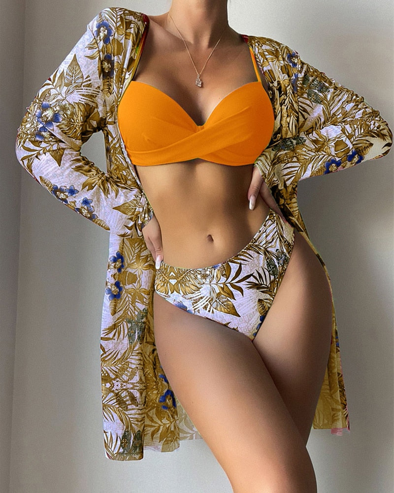 Floral Print Bikini Set