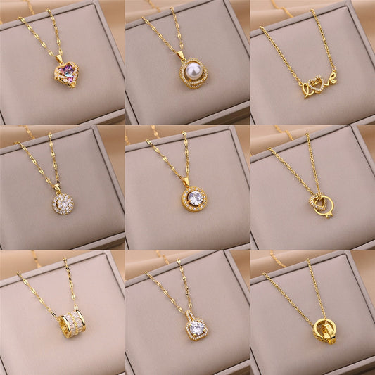 Crystal Stainless Steel Necklaces For Women