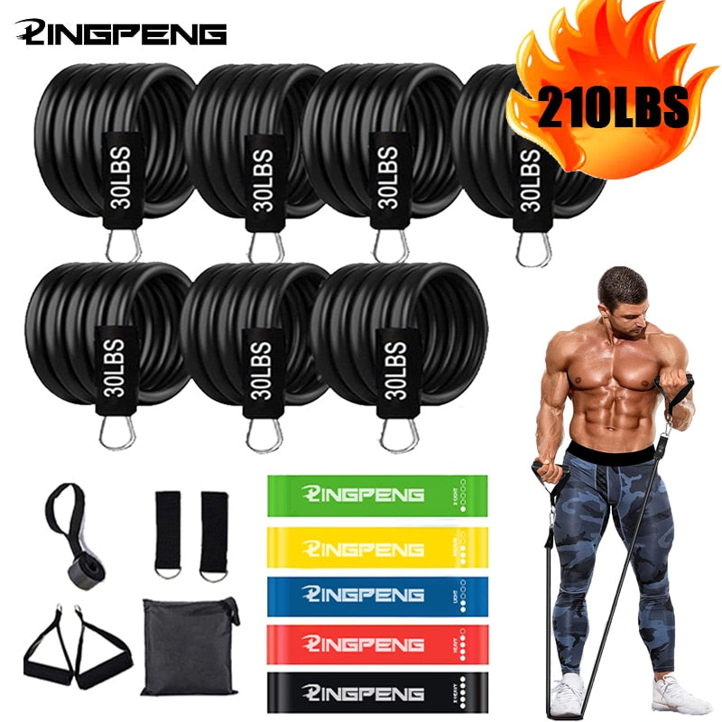 Resistance Bands Set 7 Piece Exercise Band Portable Home Gym