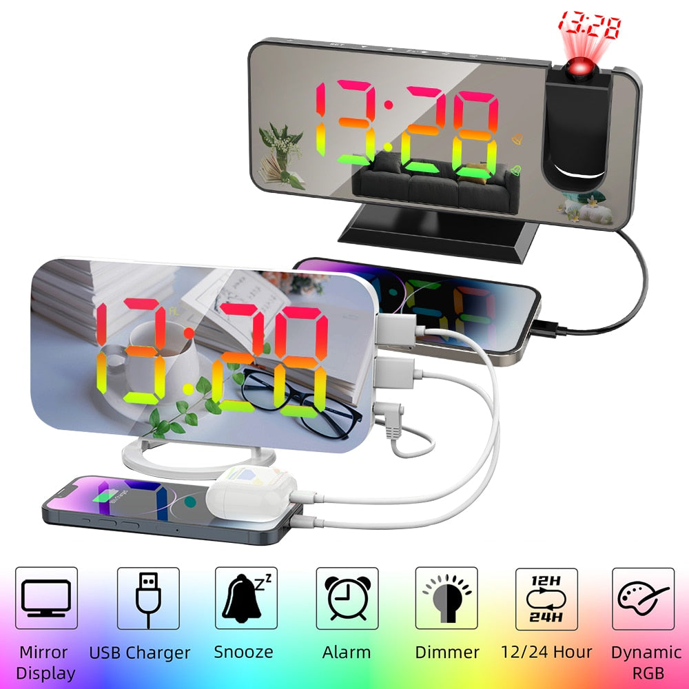 LED Projection Digital Alarm Clock