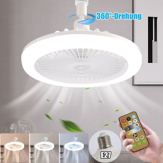 30W E27 LED Ceiling Fans with Light Remote Control Dimmable Ceiling Lamp Bulb Indoor Bedroom Chandelier with Cooling Fan 3 Modes