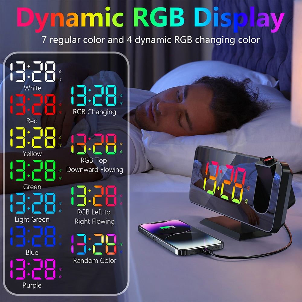 LED Projection Digital Alarm Clock