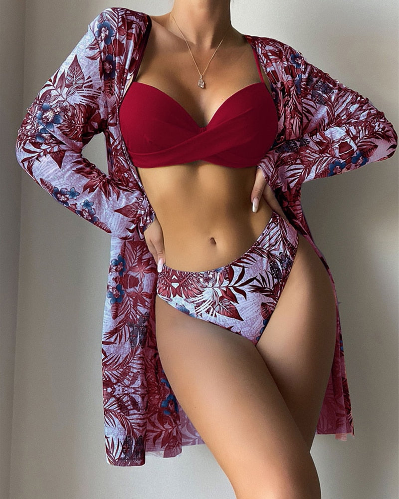 Floral Print Bikini Set