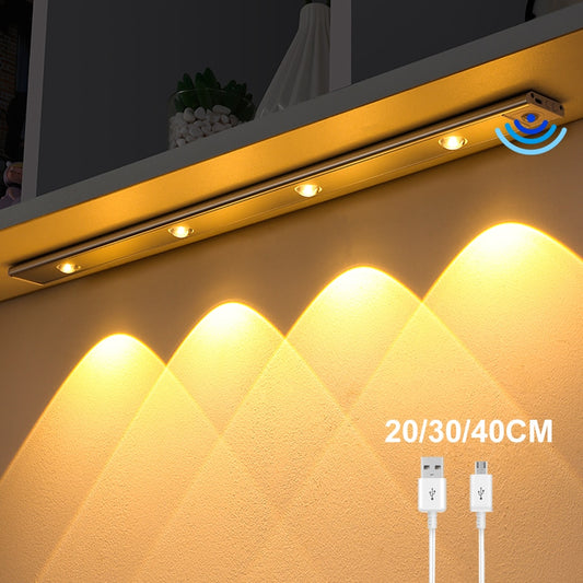 30/40/60CM Ultra thin LED Lights Cabinet Lighting PIR Motion Sensor USB Rechargeable Wireless Night lights