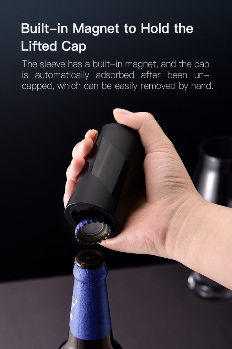 Automatic Beer Bottle Opener with Magnetic Cap